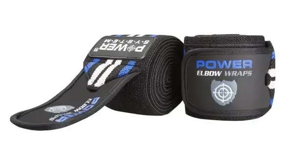 Бинты на локоть Power System PS-3600 Elbow Wraps Blue/Black (пара) купить недорого в Украине, фото 4