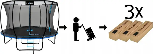Батут THUNDER INSIDE ULTRA с внутренней сеткой 14 футов 435 см черно-голубой купить недорого в Украине, фото 8