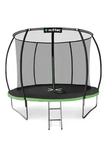 Батут Outtec Premium 8ft (252см) черно-зеленый с внутренней сеткой купить