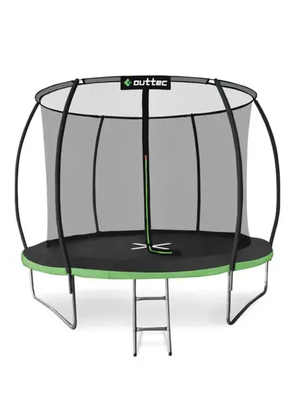 Батут Outtec Premium 8ft (252см) черно-зеленый с внутренней сеткой купить