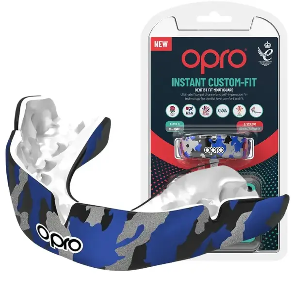 Капа OPRO Instant CAMO взрослая (возраст 11+) Black/Blue (art.102523001) купить