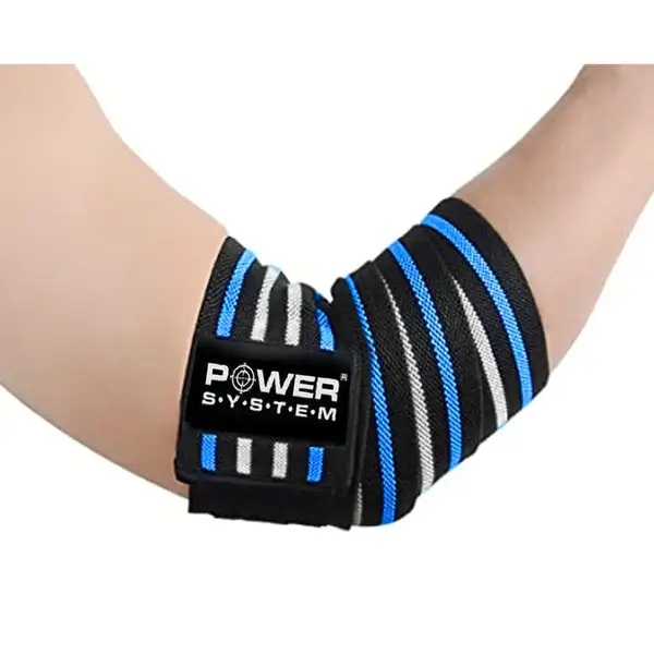 Бинты на локоть Power System PS-3600 Elbow Wraps Blue/Black (пара) купить недорого в Украине, фото 3