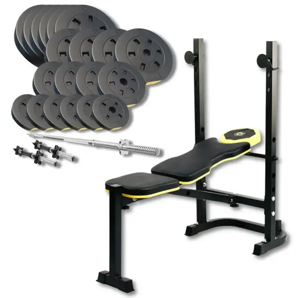 Набор Besport PowerPro 109кг с прямым грифом и скамьей WB-003 купить