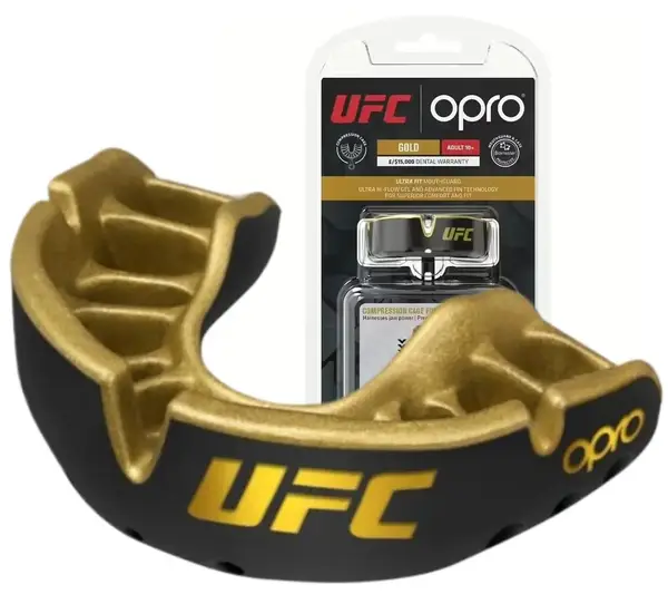 Капа OPRO Gold UFC взрослая (возраст 11+) Black/Gold (art.102516001) купить