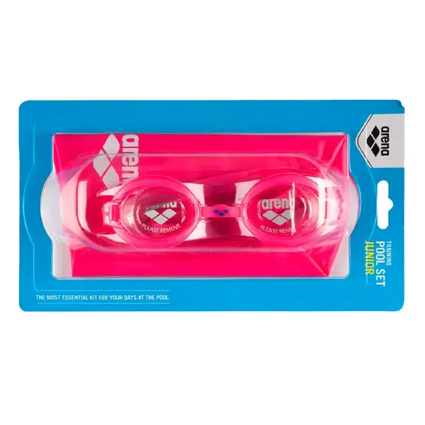 Комплект (окуляри+шапочка) Arena POOL JR SET фуксія, білий Діт OSFM купити