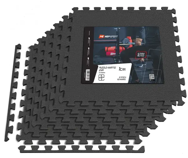 Мат-пазл Hop-Sport EVA 1см HS-A010PM - 6 частей черный купить