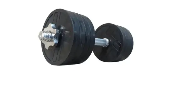 Обгумована гантель 11 кг (гриф 35 см + 8х1.25 диски) купити