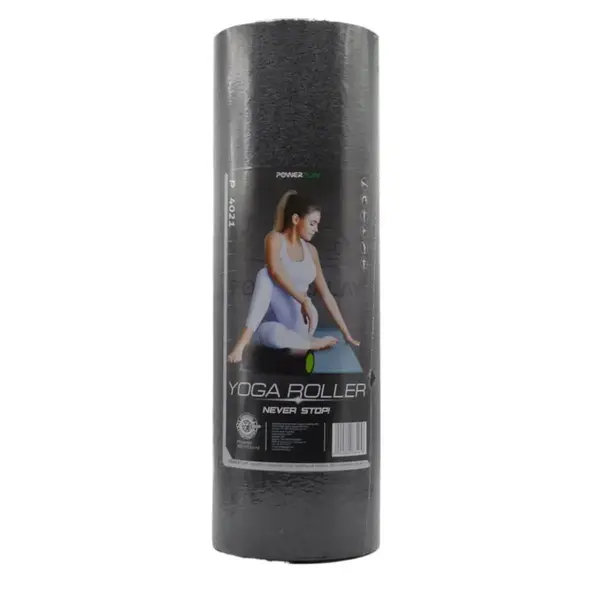 Массажный ролик (роллер) гладкий PowerPlay 4021 Fitness Roller Черно-зеленый (30x15см.) купить недорого в Украине, фото 10