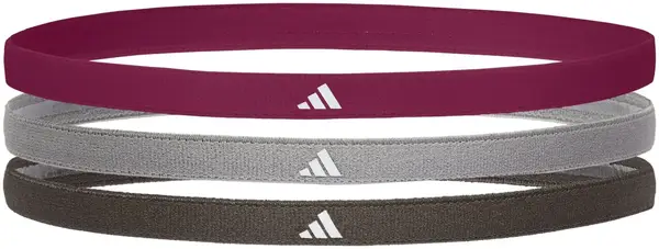 Повязки на голову Adidas Hairbands 3pk черный, серый, бордовый Уни One Size купить