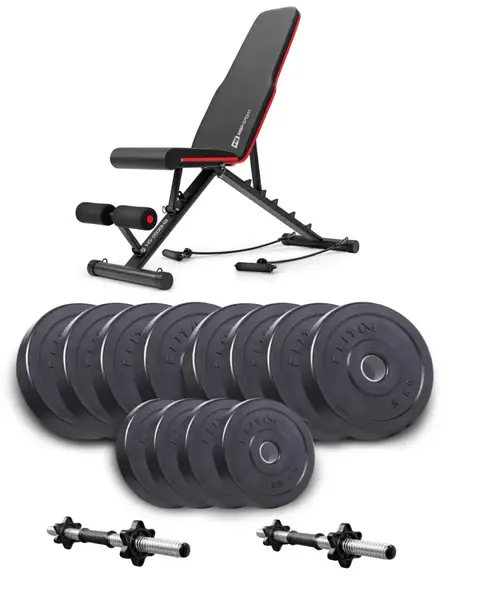 Набор Elitum Titan гантели 2х26кг со скамьей Hop-Sport HS-2030 HB купить